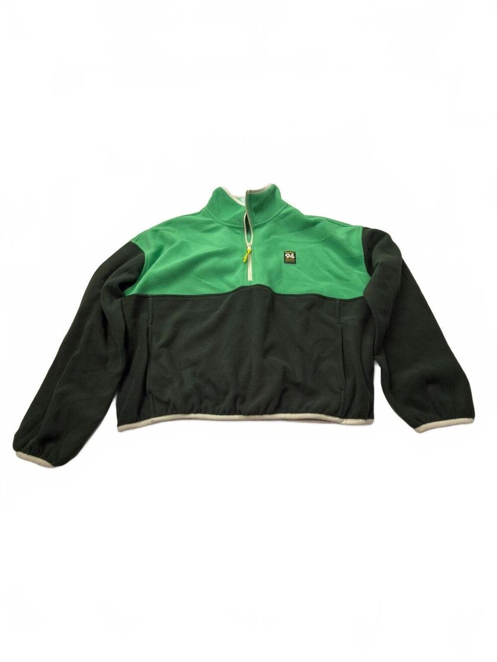 Old Navy Quarter Zip Sweater Sweatshirt Green Black 90s Colorblock - Mens M